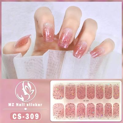 Adesivo per unghie impermeabile smalto gel senza cottura pellicola adesiva completa adesivo per unghie coreano polvere di cipolla multicolore adesivo per unghie adesivo per unghie