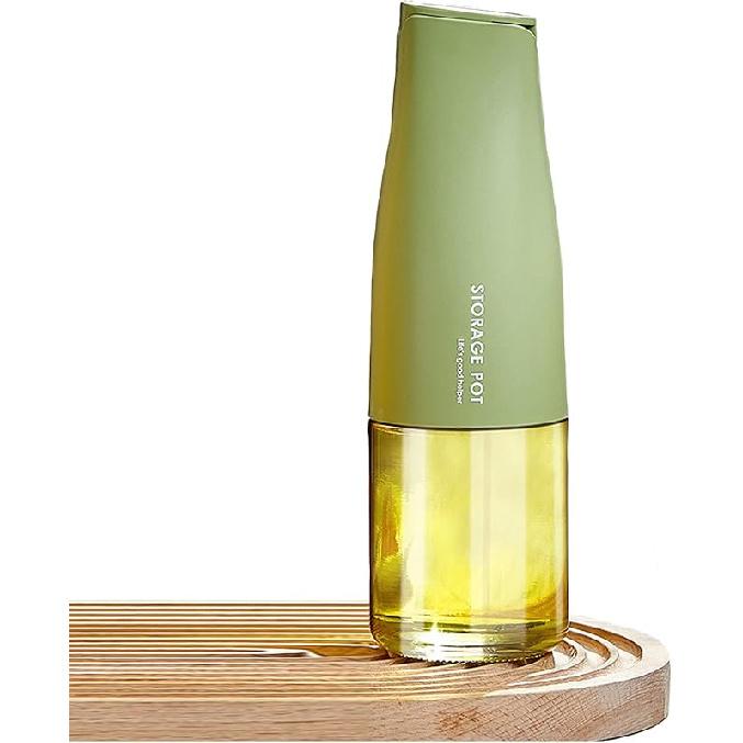 17oz Glass Olive Oil Dispenser, Oil and Vinegar Dispenser Set with Silica Gel Pourers, Weighted Pourer, Drip Free Spout Oil Dispenser Bottle for