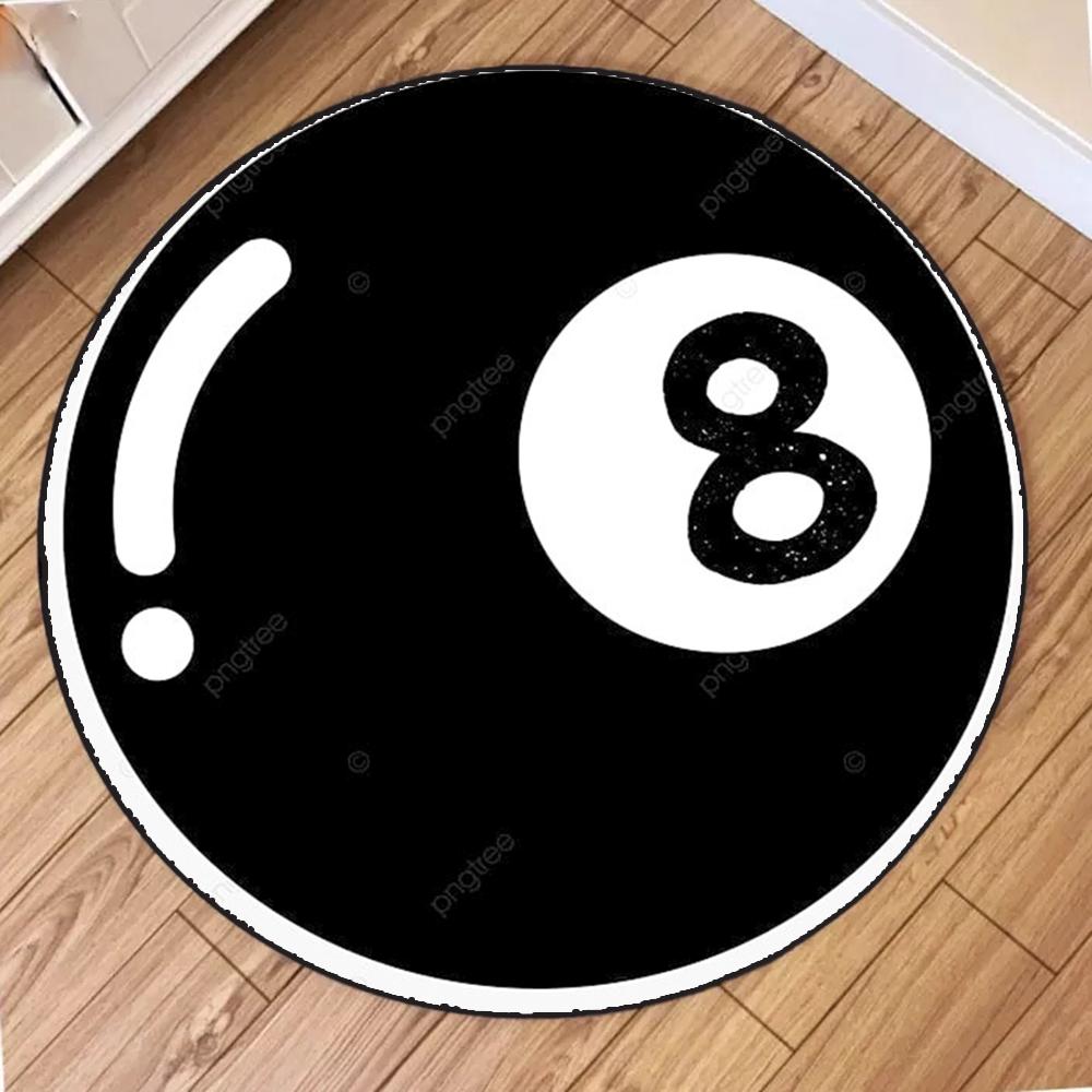 

Black Eight Round Rug Billiards Black Eight Plush Non-slip Decor Carpet Living Room Sofa Flannel Stain-resistant Yoga Mat Carpet 40X40cm