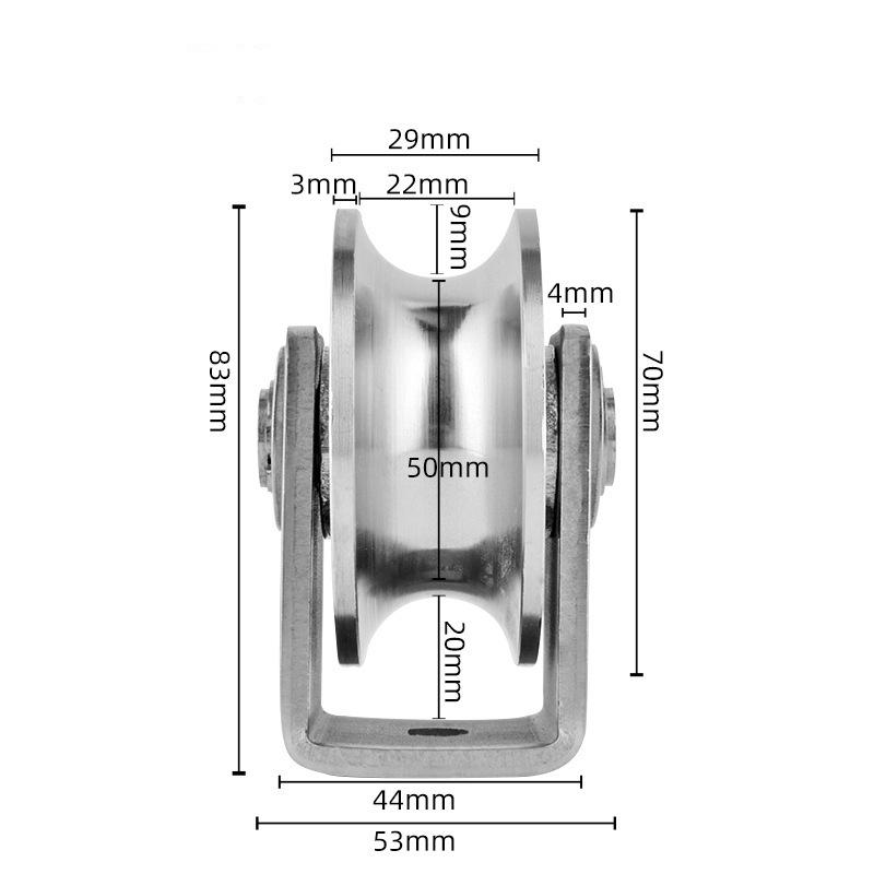 

Шків з нержавіючої сталі 304 типу V, колесо підшипника типу U для розсувних дверей, обробки матеріалів і рухомого ролика шківа 3 inch U type SS304