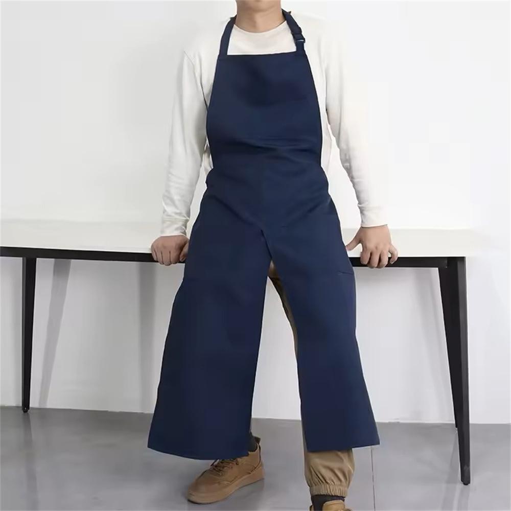 

Canvas Apron Custom Logo Split Leg Pants Hanging Neck Adjustable Drawing Work Clothes Apron темно-синього кольору