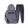 Unisex Fashion Letter Print Casual Loose Hoodie Set