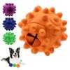 Rubber Dog Chew Ball with Squeaker Interactive Treat Dispensing Toy for Small Medium Breeds Teething Dental Health Dog Play Toy