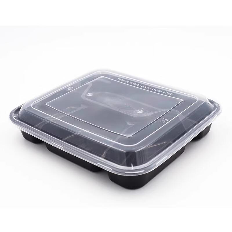 Disposable 3-Compartment Takeout Food Containers