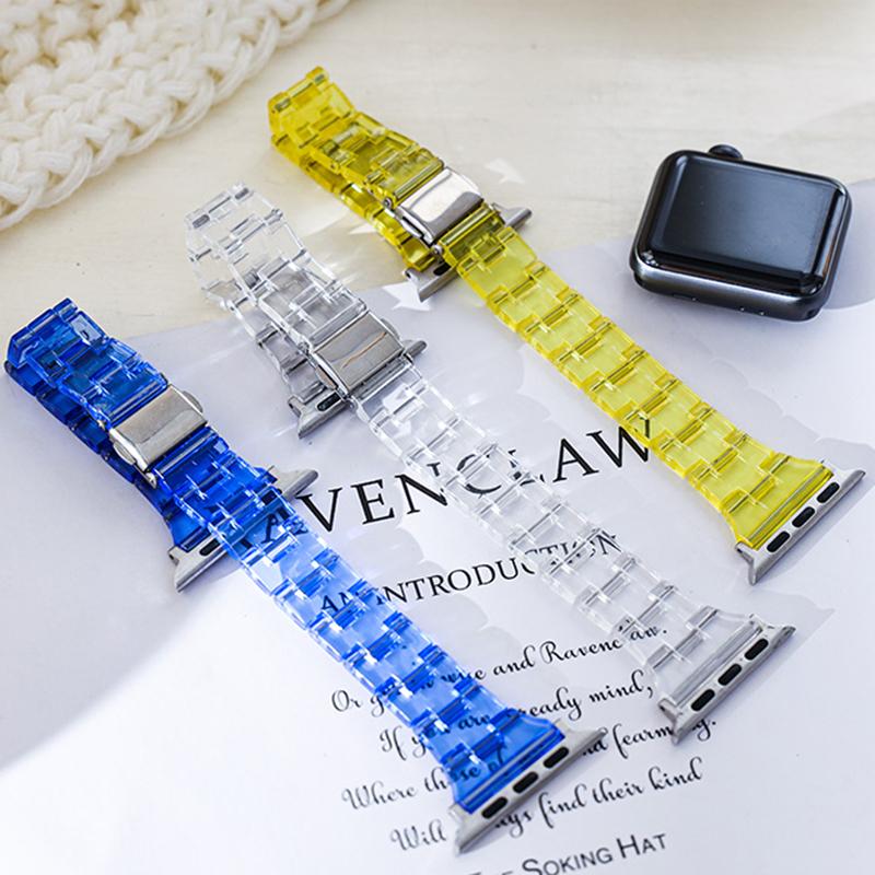 Resin Band for Apple Watch Series 10 46mm/Ultra 2 Ultra 49mm/Series 9 8 7 45mm/6 5 4 SE (2023) SE (2022) SE 44mm/3 2 1 42mm Jelly Watch Strap