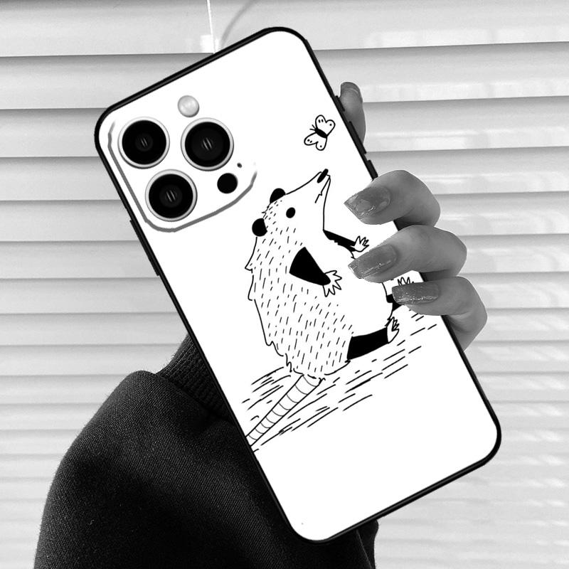 Cottagecore Opossums Handyhülle Für iPhone 17 16 15 14 11 12 13 Pro Max Mini 15 16 Plus 16e 17Air Hülle Fundas