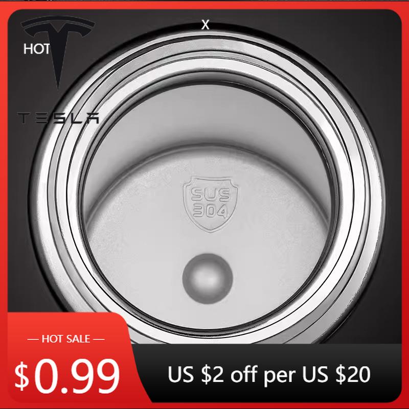 Car Sticker 2025 Hot 500ml Car Insulated Cup Water Cup Coffee Tea Thermos Mug For Tesla Model 3 Y S X Cybertruck Juguete Roadste