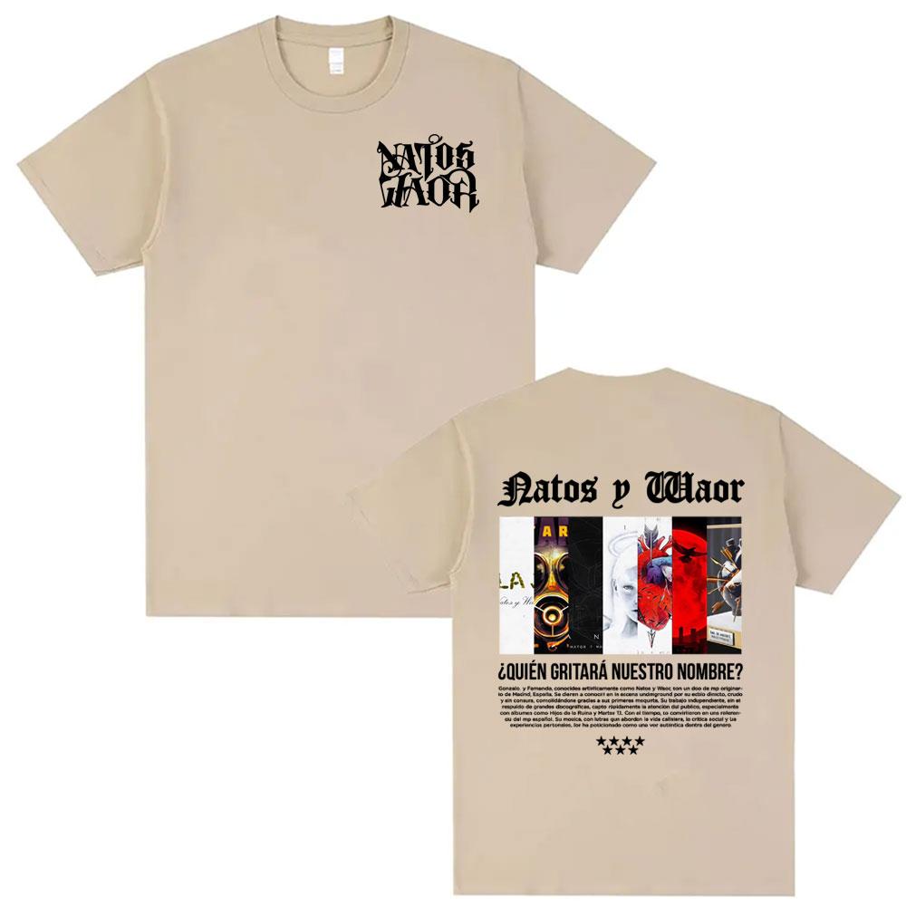 Rapper NATOS WAOR Tour Album 2025 Cover T Shirts Men Fashion Summer Hip Hop Pop Music T-shirt Male O-Neck Comfort Cotton T Shirt
