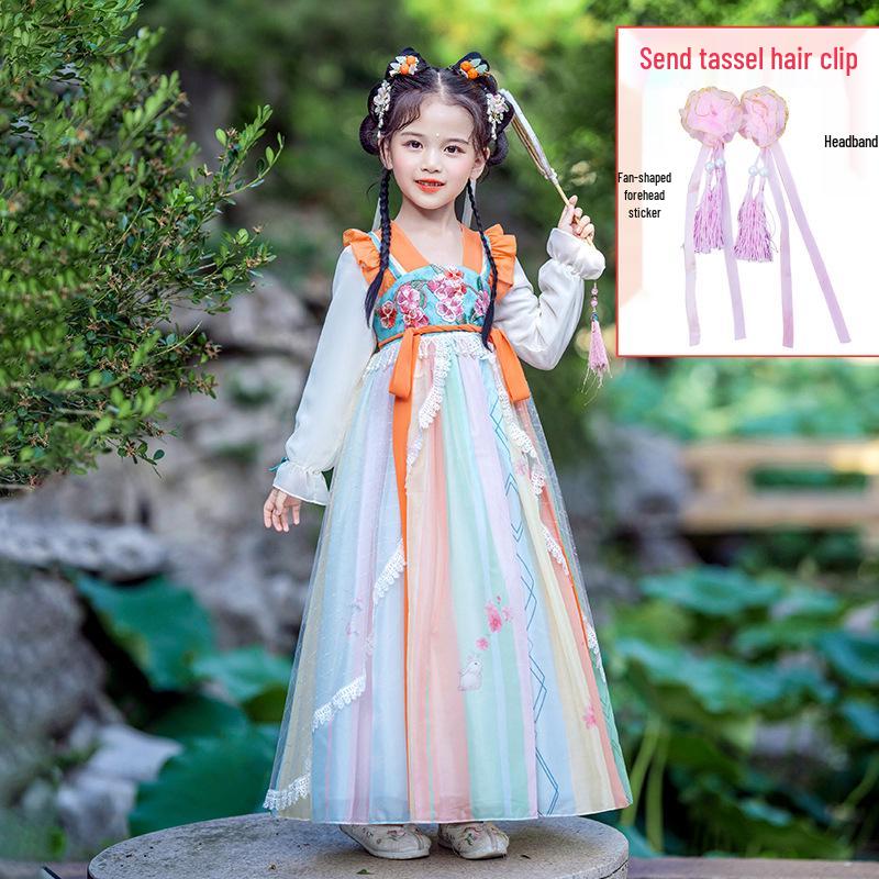 Vestito Principessa Hanfu Bambina Y - Gonna Stile Antico Primavera/Autunno 2024