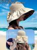 UV Protection Hat for Wide Brim Hat for Sun Protection Coating Design for with Storage Adjustable Chin Slimming Commuting Size [Wdlife] Women, [Black