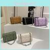 Wholesale Simple Fashion Diamond Chain Underarm Single Shoulder Bag Women 2023 Winter New Stylish Trendy Small Square Bag White