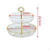 Cake Stand 2 Tier Fruit Snack Plates Dessert Rack with Handle Pastry Holder Serving Tray for Home