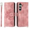 For Samsung Galaxy S25 FE Case Flower Pattern PU Leather Wallet Phone Cover with Strap