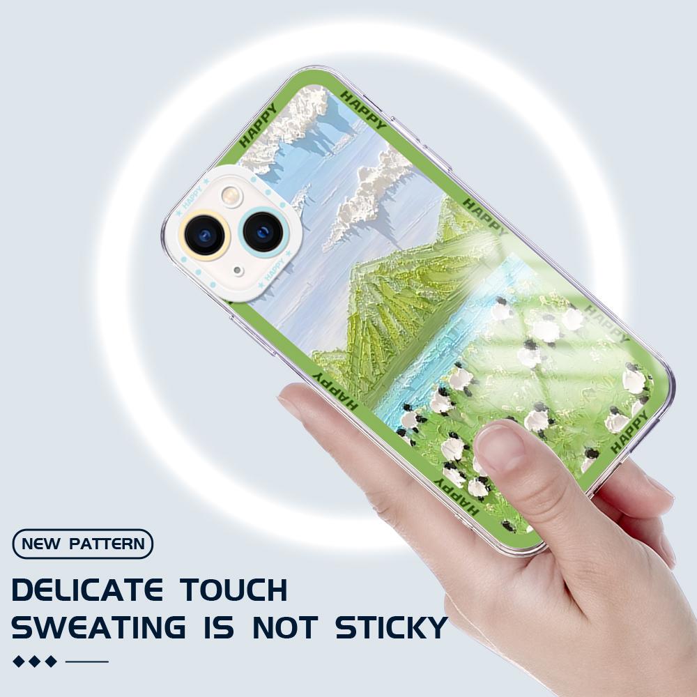 For iPhone 16 Pro Max 15 14 13 Pro Max Samsung S23 FE S24 Plus S24 Ultra A25 A34 A54 Oil-Painting Landscape Full Camera Protect Soft Phone Casing