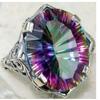 Anillos Vintage Redondos Multicolor de Circonita para Mujer Joyería Retro Elegante Regalo