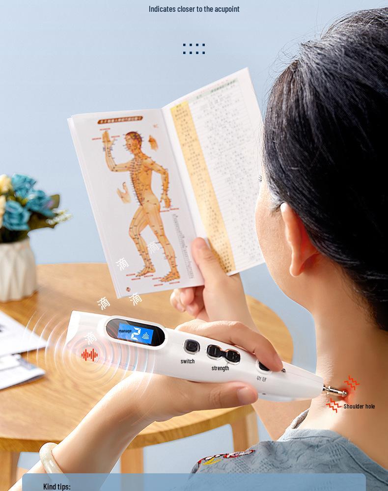 Electronic Beauty Acupoint Meridian Pen for Facial Massage and Acupuncture