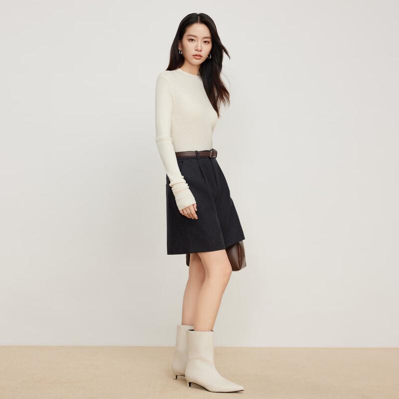 Elva' Island Women's Slim-fit Mock Neck Long-sleeve Knitted Top