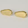 6pcs Real Gold Plated Geometric Round Oval Heart Blank Settings DIY Stone Enamel Crystal Stainless Steel Ear Studs For Women Men