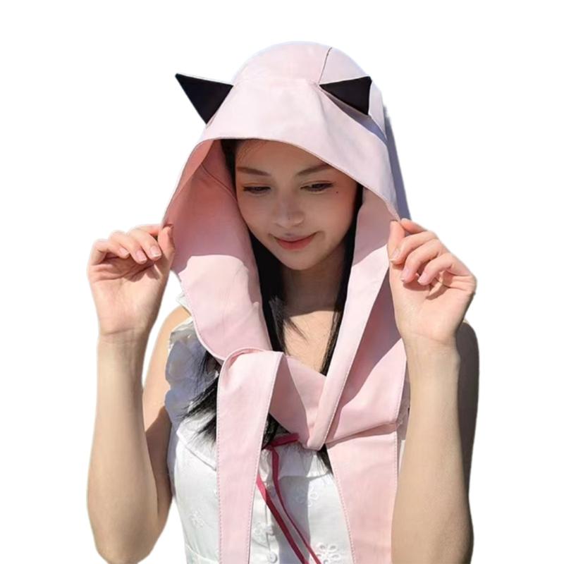 Breathable Soft Sun Protective Hat with Devil Ear Design For Beach Vacation Popular Bag Hat for Various Occasion