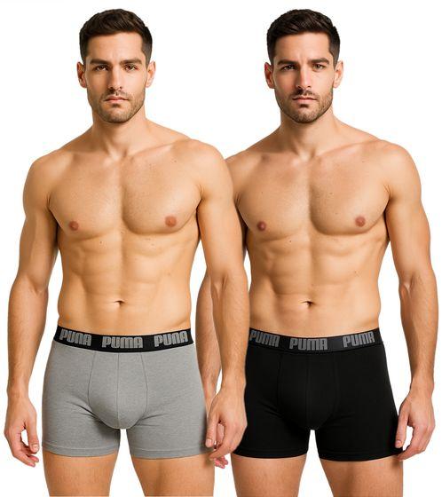 Puma Men Basic Boxer 2-Pack black gray [521015001 691] size M