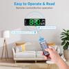 Digital LED Clock, Alarm Clock, Table Clock, Time, Date, Calendar Display, Brightness Adjustable, Large Screen, Dual Alarm Function, Waterproof, Loud