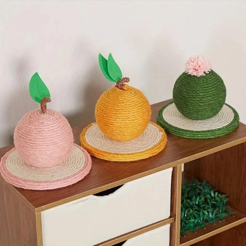 Pet Cat Scratcher Post Ball Scratcher Sisal Rope Indoor Toy Kitten Wear-resistant Biting Interactive Toy Pet Cat Supplies