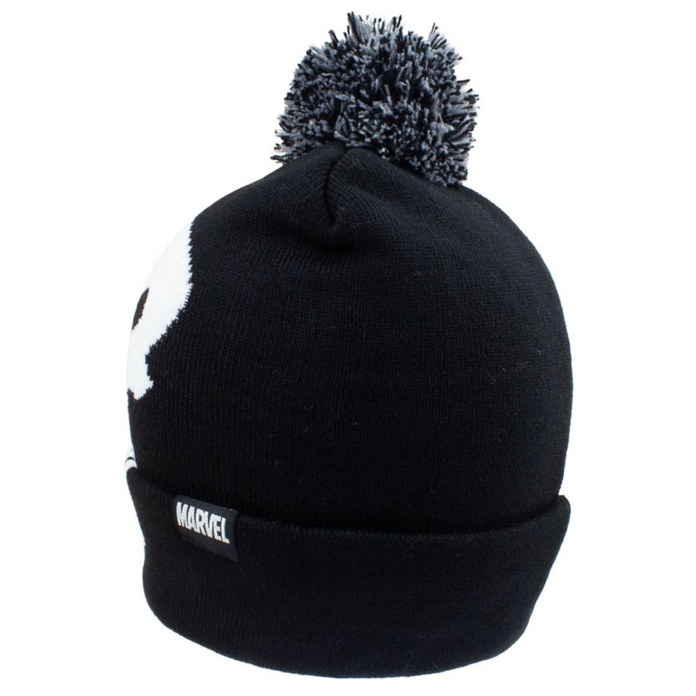 The Punisher Unisex Adult Skull Pom Pom Beanie