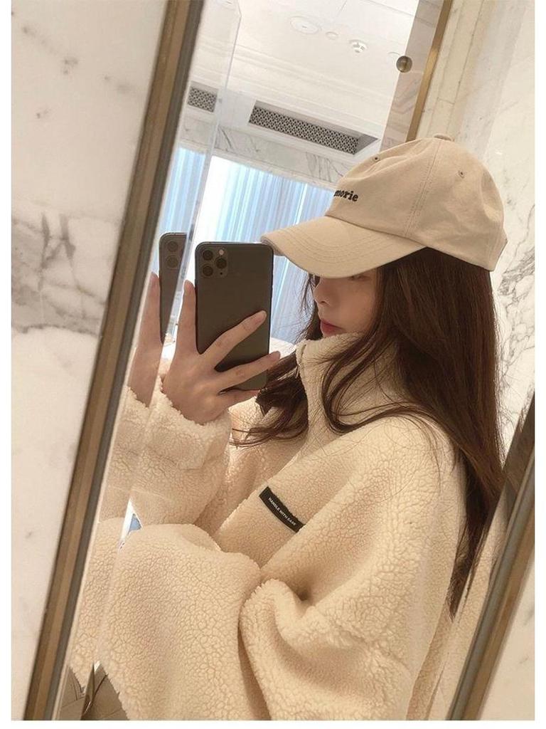 2025 Street Style Imitation Lambskin Sweater: Autumn/Winter Korean Trend, Loose Fit, All-Match Thick Coat for Women