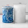 3D Relief Cylinder Christmas Snowflake Elk Silicone Candle Mold Christmas Tree Santa Aroma Plaster Mold Candle Making Supplies