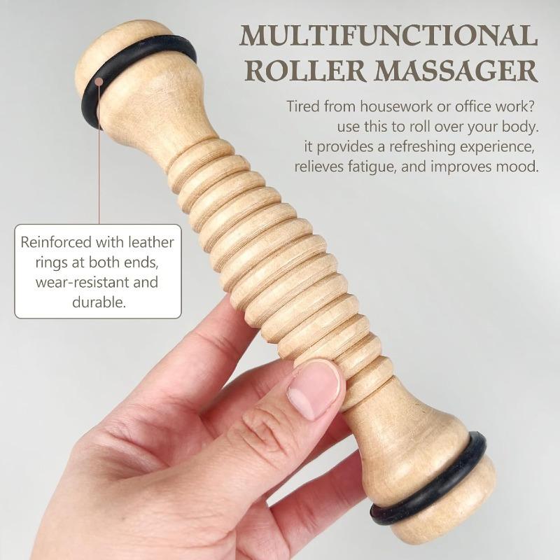 1 Pcs Wooden Massager Roller Massager Wooden Full Body Cervical Spine Meridian Massage Stick