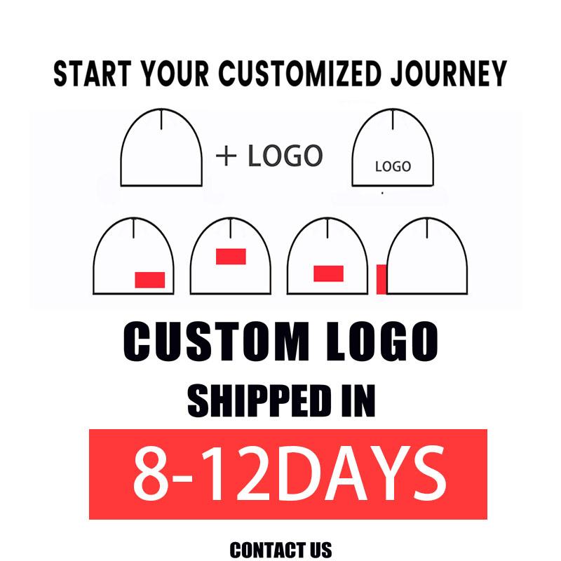 Custom Winter Santa Hats Print Embroidery Logo Warm Black Blue Red Green Christmas Cap Pom-pom Fabric Feature Common