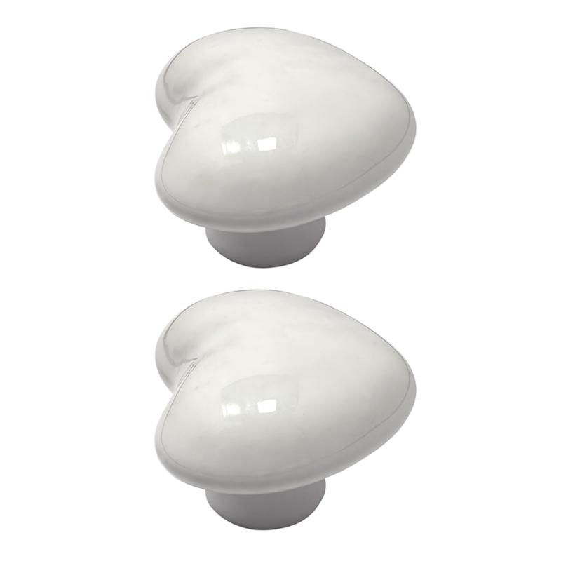 Профессиональные причудливые керамические ручки в форме сердца Безопасны для детей Круглые края Различные цвета в наличии для шкафов и ящиков белый