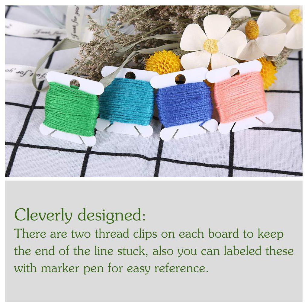 50 Pieces Thread Winding Board Embroidery Crosstitch Plate Spool Organizer Sewing Knitting Quilting Wire String Winder