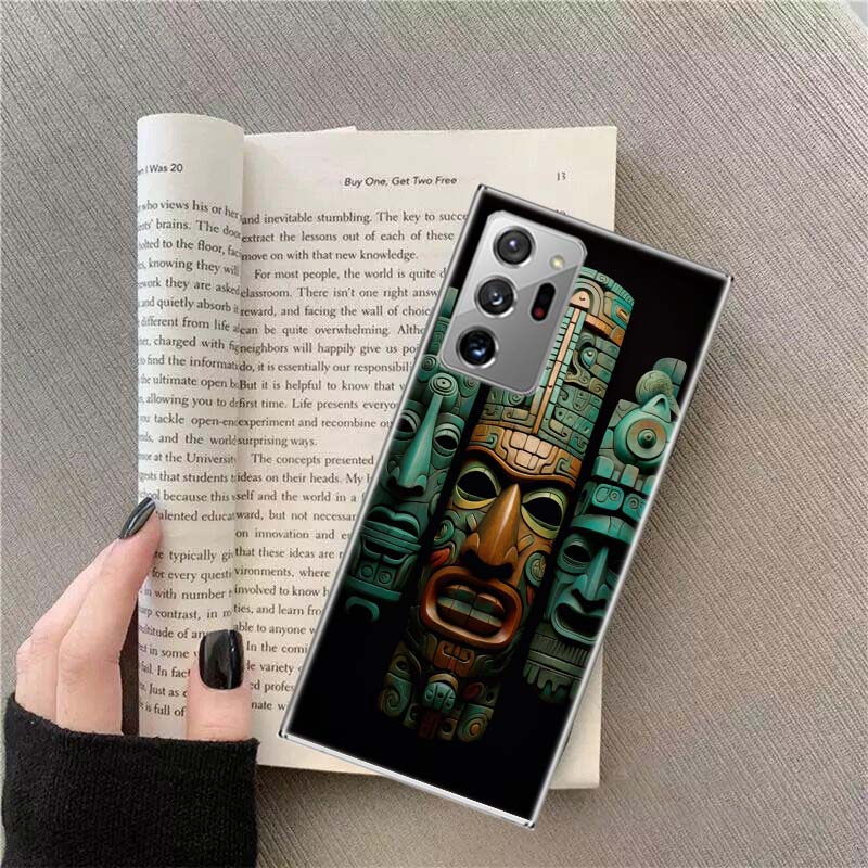 Aztec Maya Stone Phone Case For Samsung Galaxy S25 Edge S24 S23 FE S22 S26 Ultra S21 S20 S10 Plus Capa Soft