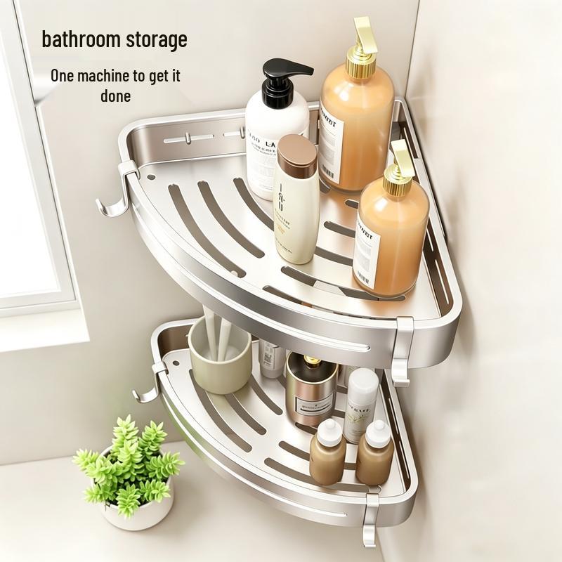 Xinpei Drill-Free Space Aluminum Corner Bathroom Shelf