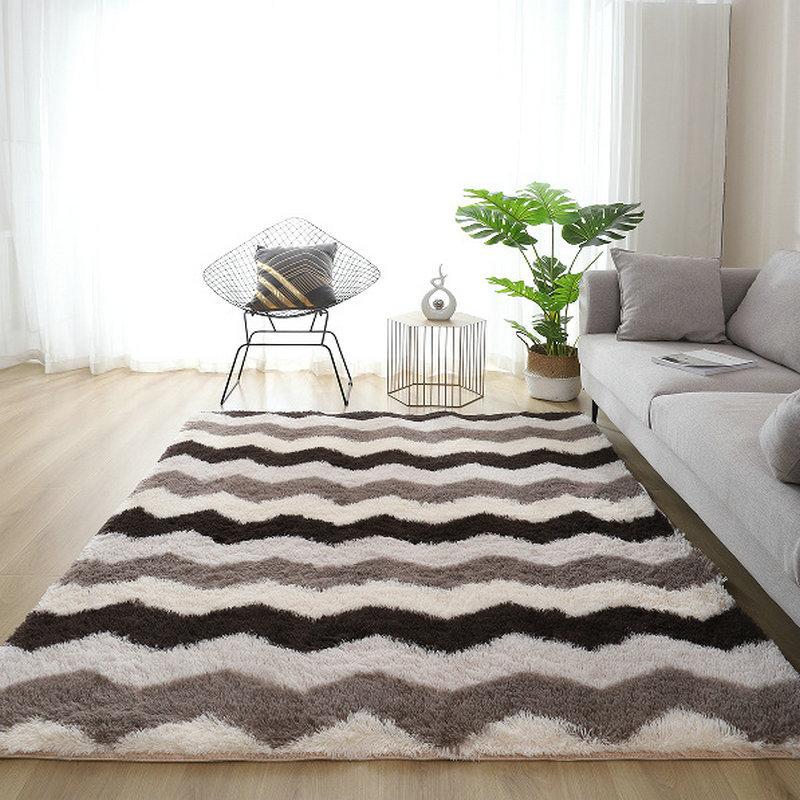 Carpet Shaggy Tie-Dye Carpet Living Room Dirty Resistant Easy Care Household Non-Slip Pad