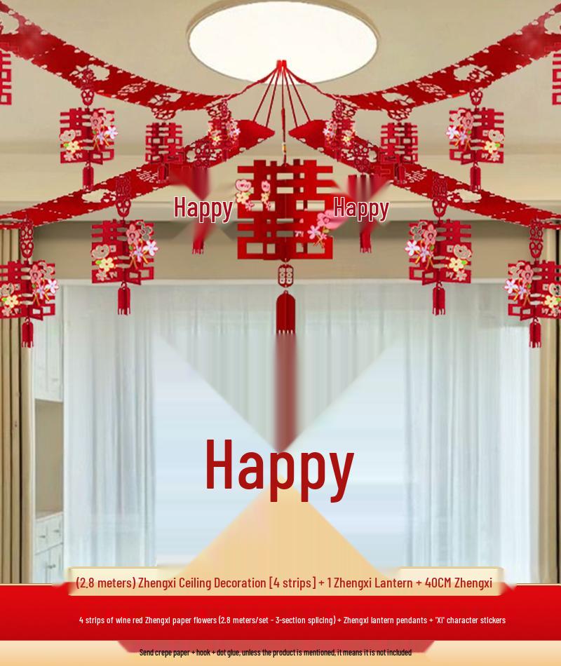 Wedding Decoration Set: Groom & Bride s Room Ceiling Flowers and Living Room Decor