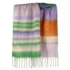 Shawl scarf niche design high sense contrasting color scarf scarf fringed shawl