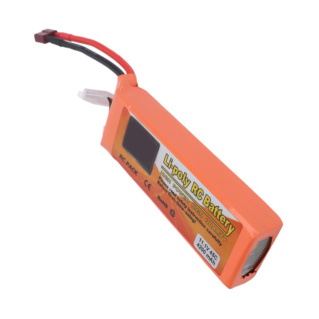 4200mAh Lithium Battery 11.1V 45C High Capacity Rechargeable Lipo Battery with T Plug for Helicopter Airplane