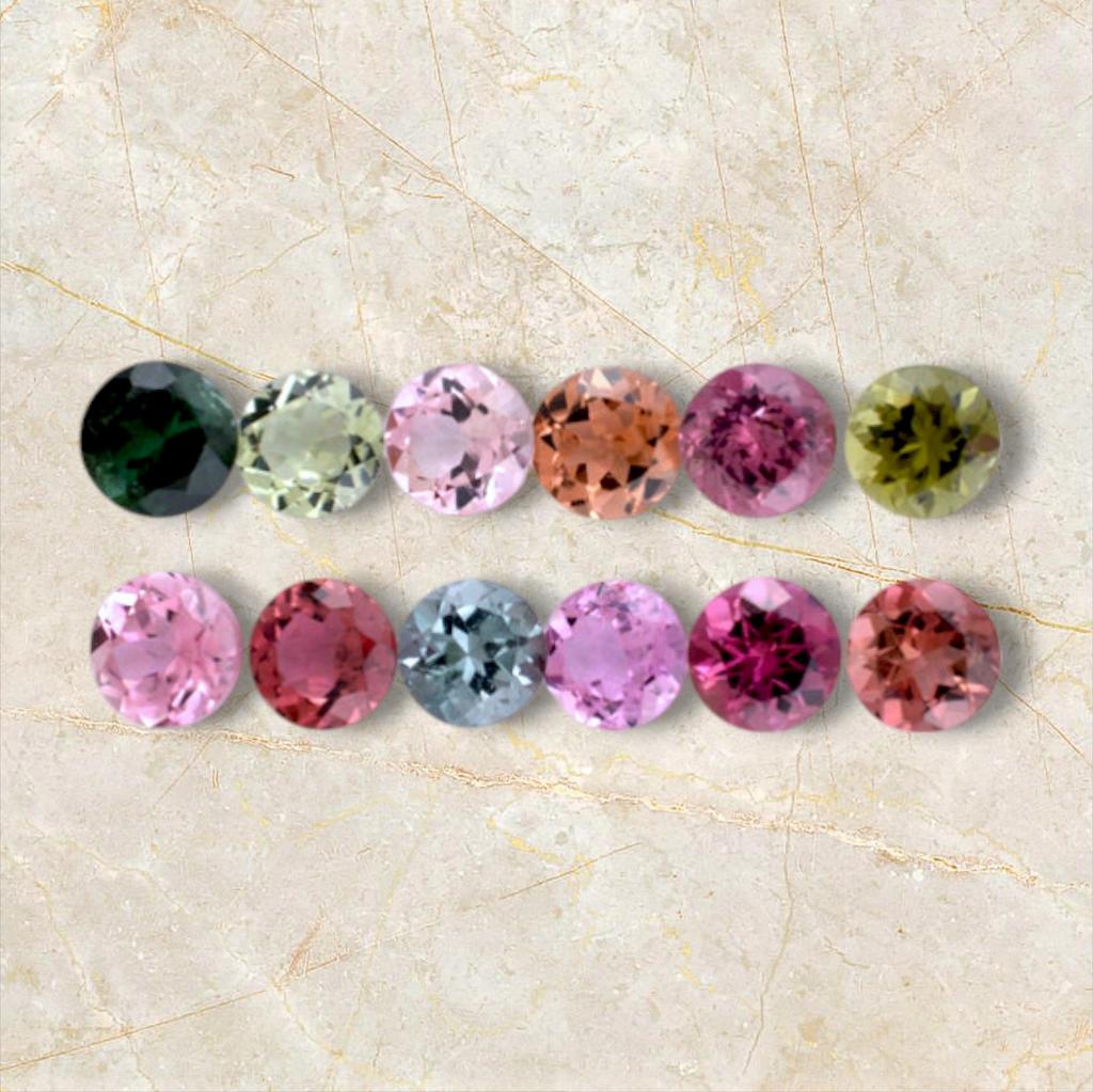 Round Cut Natural Tourmaline 3 MM Size Gemstone, 10 Pcs Multi Tourmaline Lot, Loose Gemstone Lot, October Birthstone For Making Jewelry.