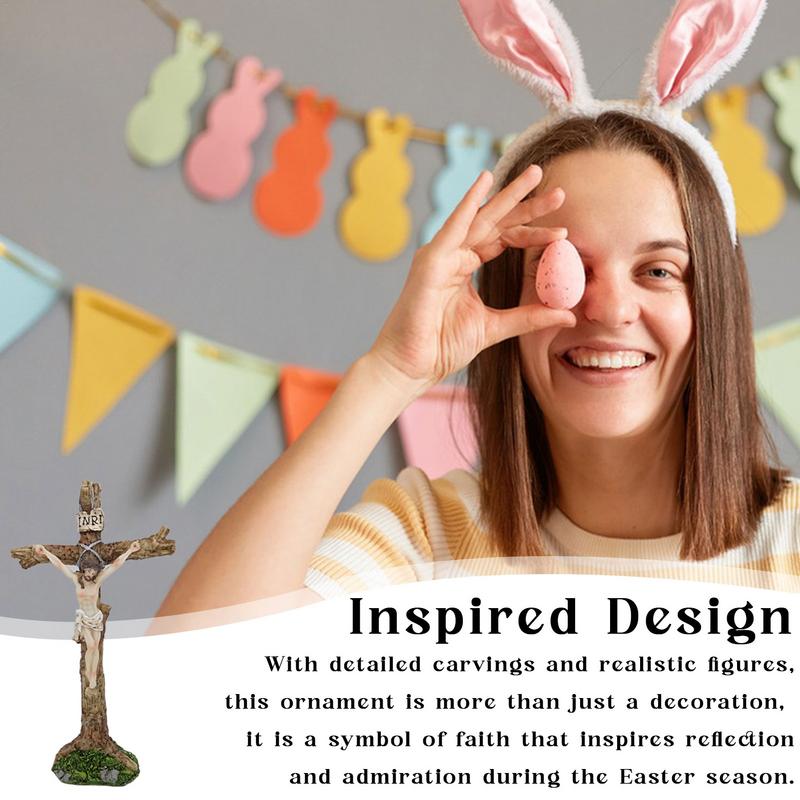 Crucifix Figurines Religious Statues Christian Ornament Holy Catholic Crafts for Christmas Easter Home Decoration