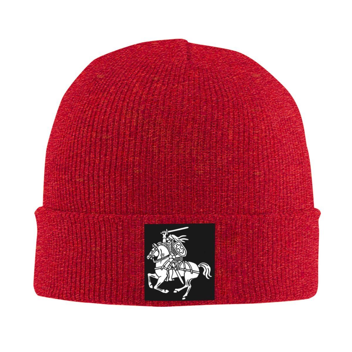

Lietuva Lithuania Coat Of Arms Warm Knitted Cap Winter Knit Bonnet Hat Skullies Beanies Hip Hop Caps for Unisex One Size