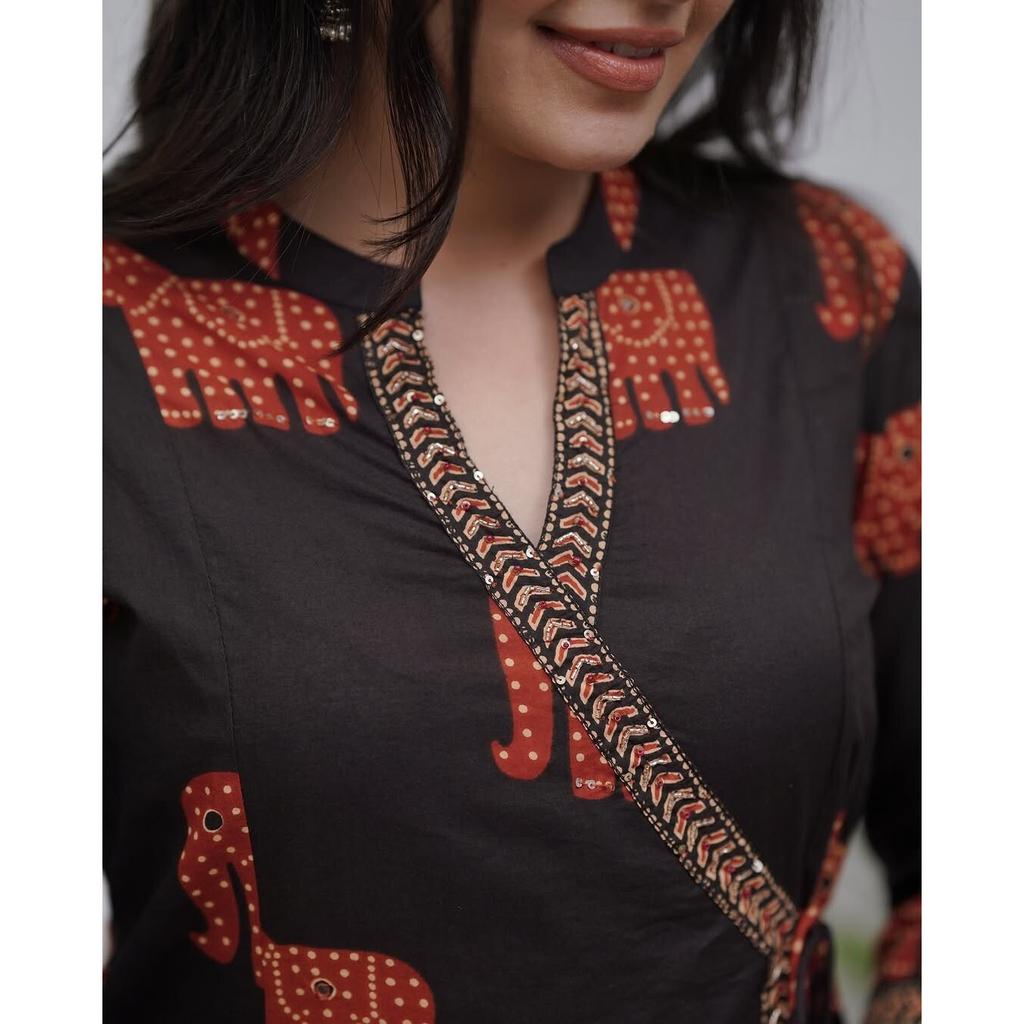 Women Designer Tunic Kurta Pant Dupatta Set Indian Pakistani Party Wear Kurti SC-2260