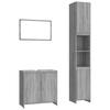 3 Piece Bathroom Furniture Set Grey Sonoma Particleboard
