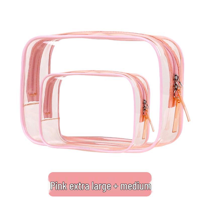 Large Capacity Waterproof Transparent Makeup Bag - Portable Toiletry Organizer for Travel
