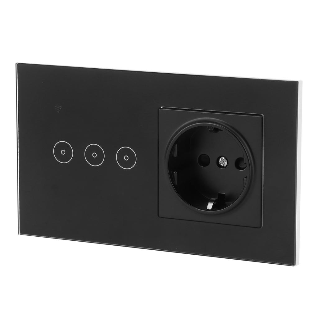 Multifunction Smart Wall Switch with Socket WiFi Switch Socket for Tuya  95?/AC 10A