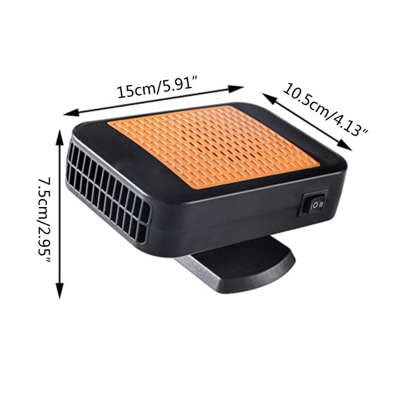 12V 200W Portable Car Heater Rapid Heating Dryer Windshield Defroster Hot Fan Warmer Air Blower Electric Window Demister
