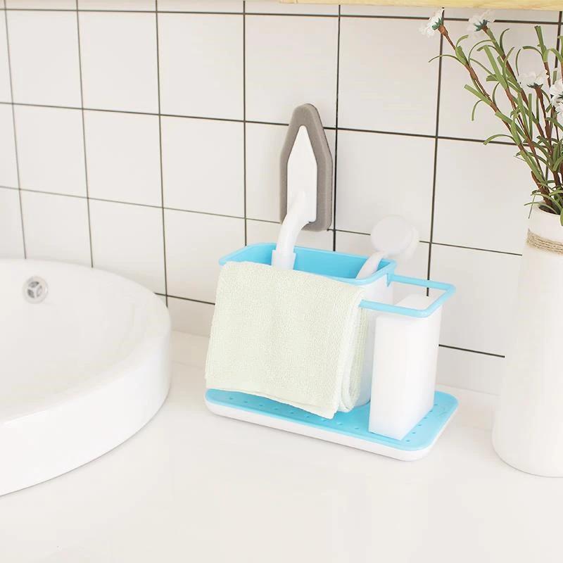 7 Farben Ablagen Organizer Spülbecken Geschirrhalter Abtropfgestell Lagerregal Schwammhalter Abtropfspülkasten Küchenzubehör