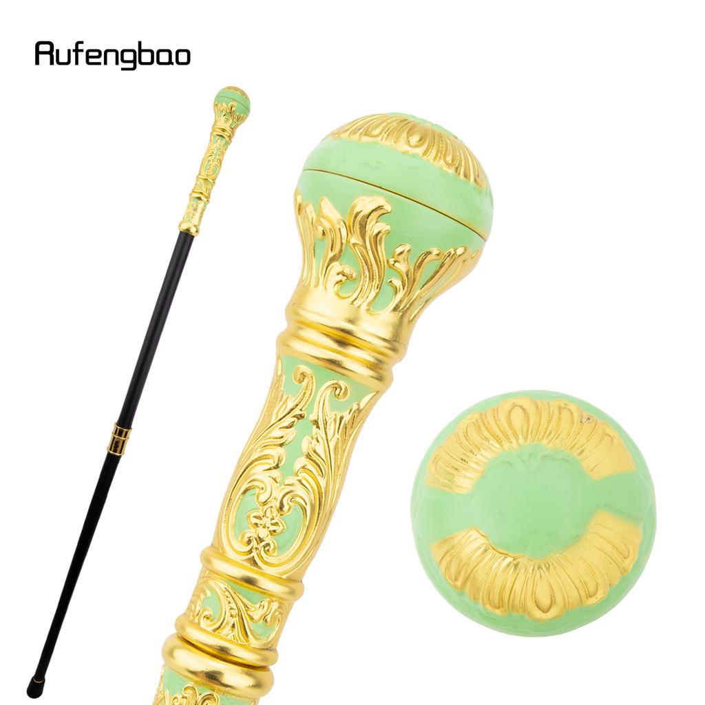 Golden Light Green Luxury Round Handle Fashion Stick for Party Decorative Walking Cane Elegant Crosier Knob Walking Stick 93cm