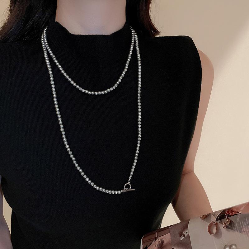 Irregular long necklace, French light luxury temperament, sweater chain, niche, minimalist, and high-end collar accessories